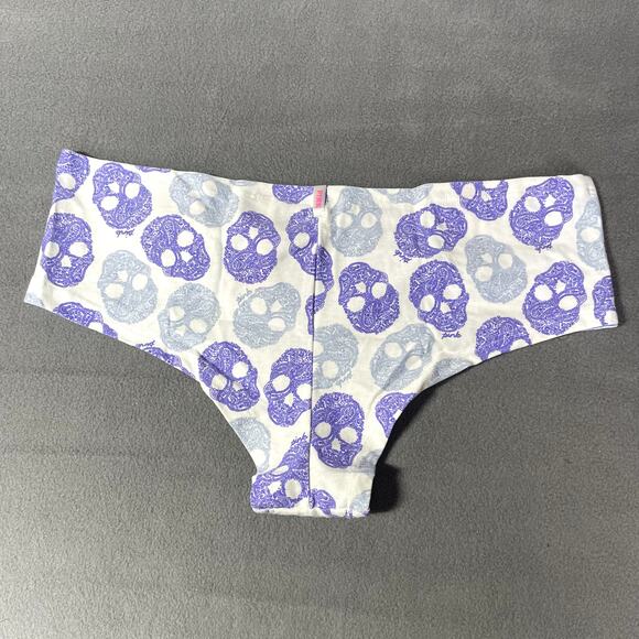 Victoria's Secret PINK 2013 Low Rise Cheekster Panty Purple Skulls Halloween - Picture 3 of 7